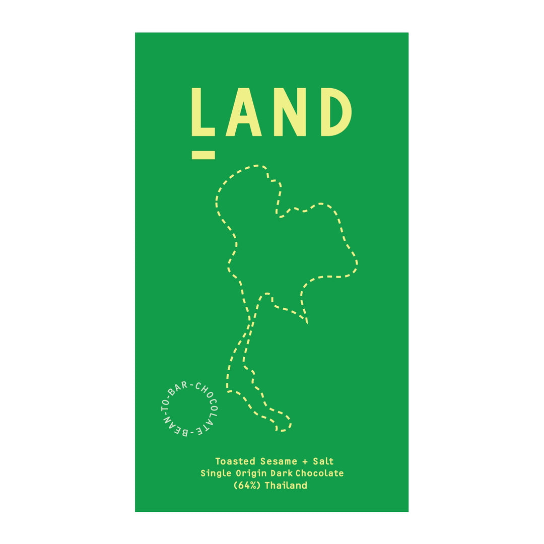 Land 64% Thailand Dark Chocolate + Toasted Sesame +Salt