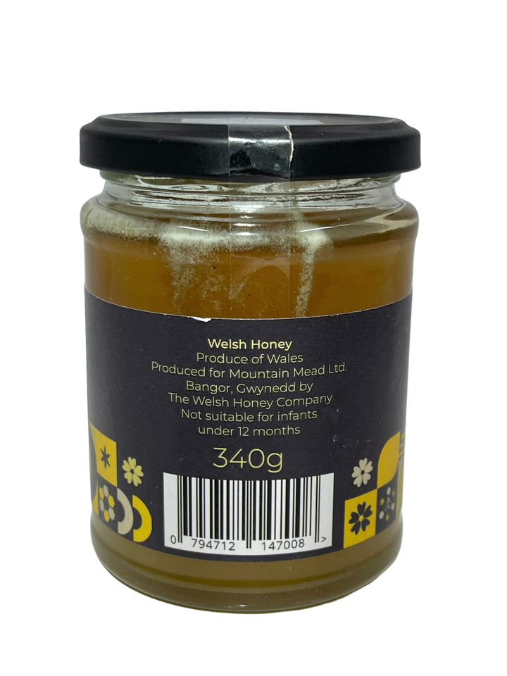 Welsh Honey Gift Set 340g With Wooden Honey Drizzler and Bee Decoration