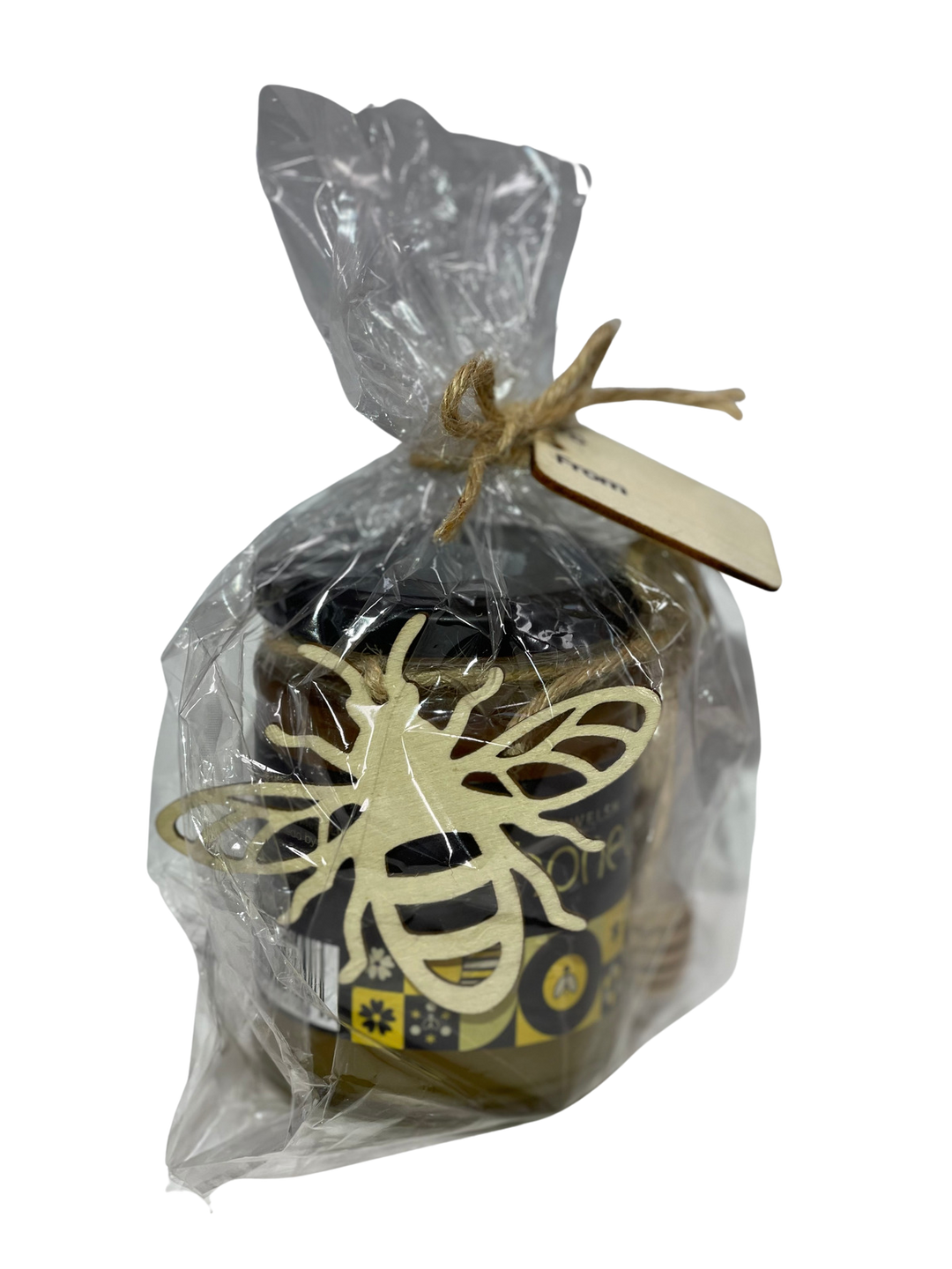 Welsh Honey Gift Set 340g With Wooden Honey Drizzler and Bee Decoration