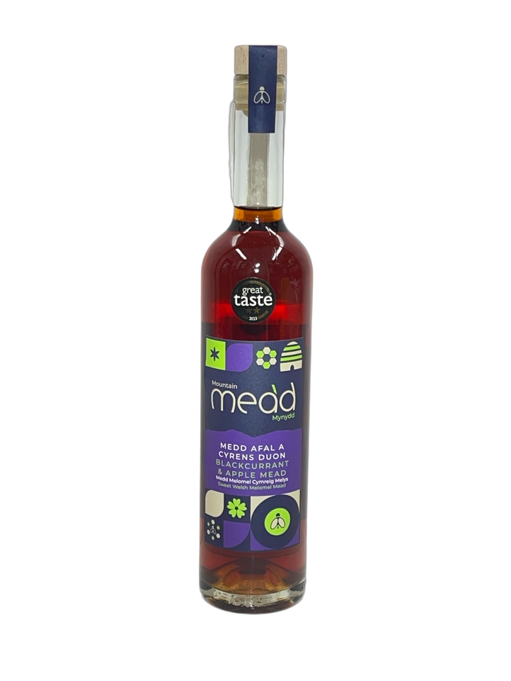 Blackcurrant & Apple Mead - Medd Afal a Cyrens Duon: 500ml