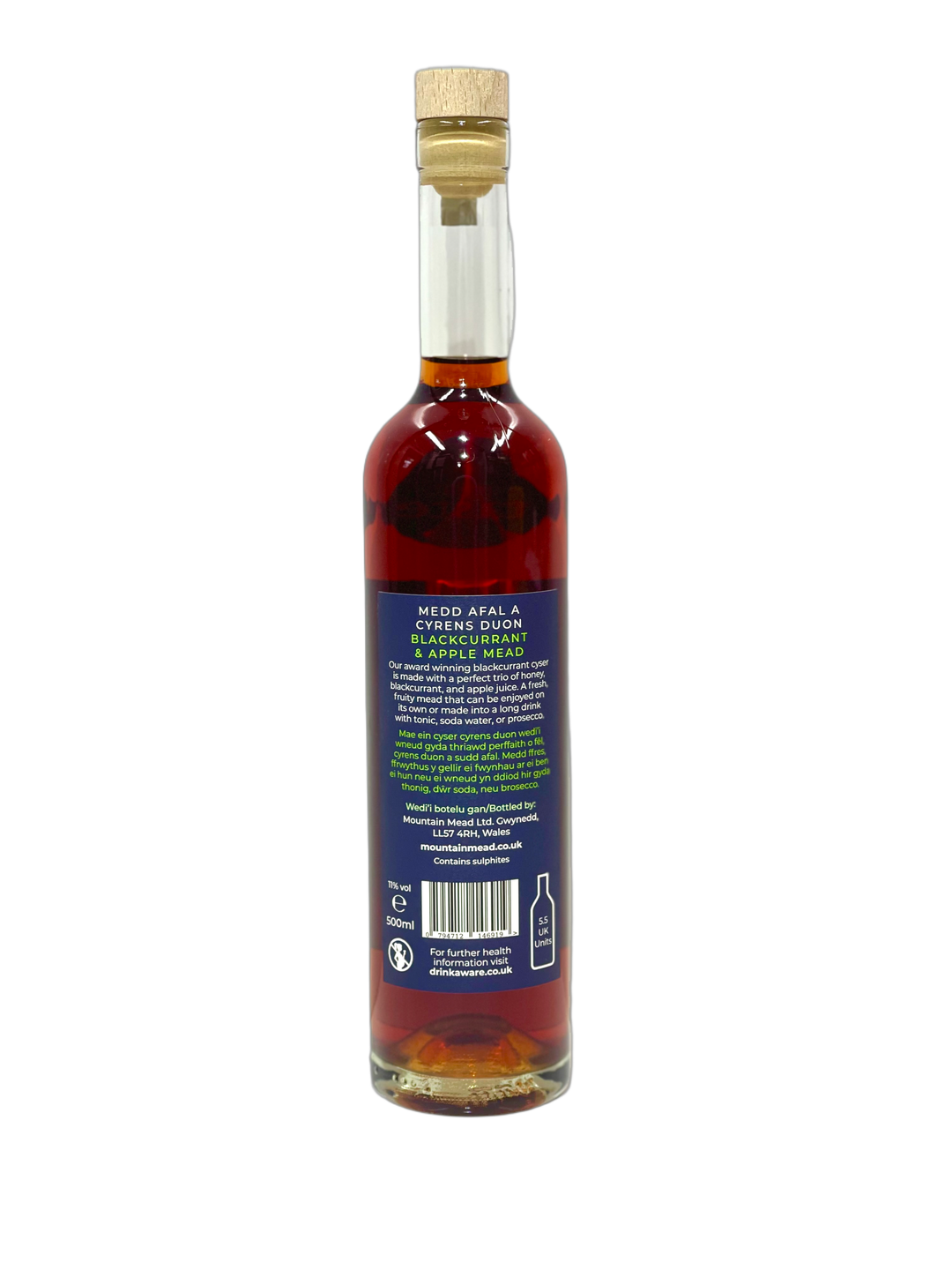 Blackcurrant & Apple Mead - Medd Afal a Cyrens Duon: 500ml
