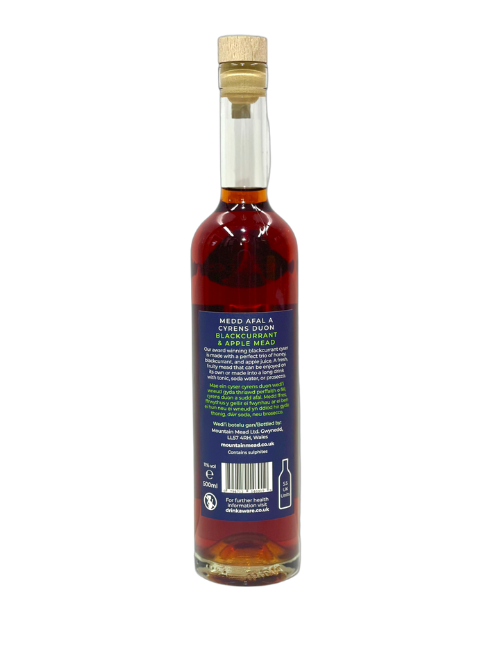 Blackcurrant & Apple Mead - Medd Afal a Cyrens Duon: 500ml