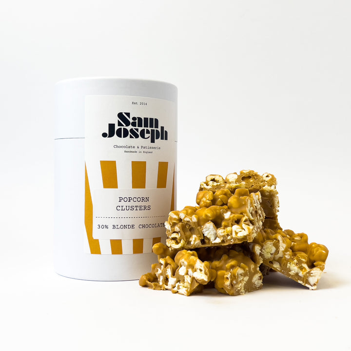 Blonde Chocolate Caramel Popcorn Clusters