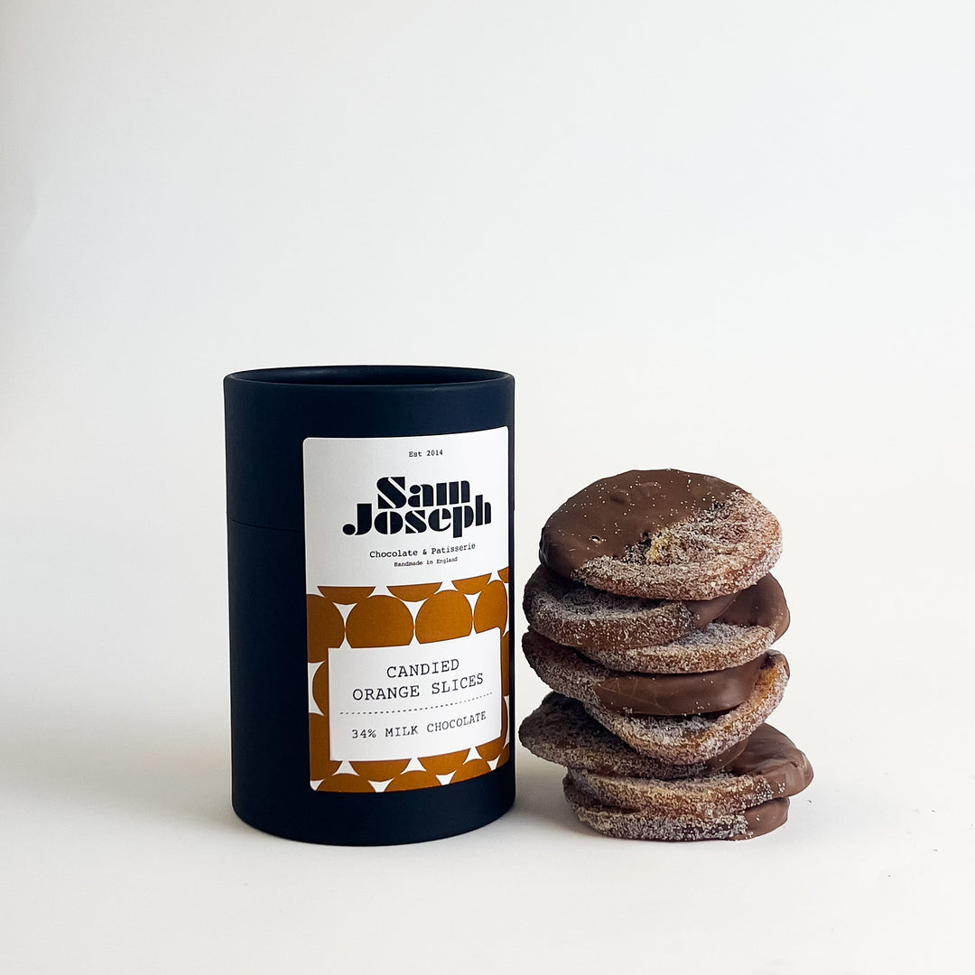 Milk chocolate candied orange slices