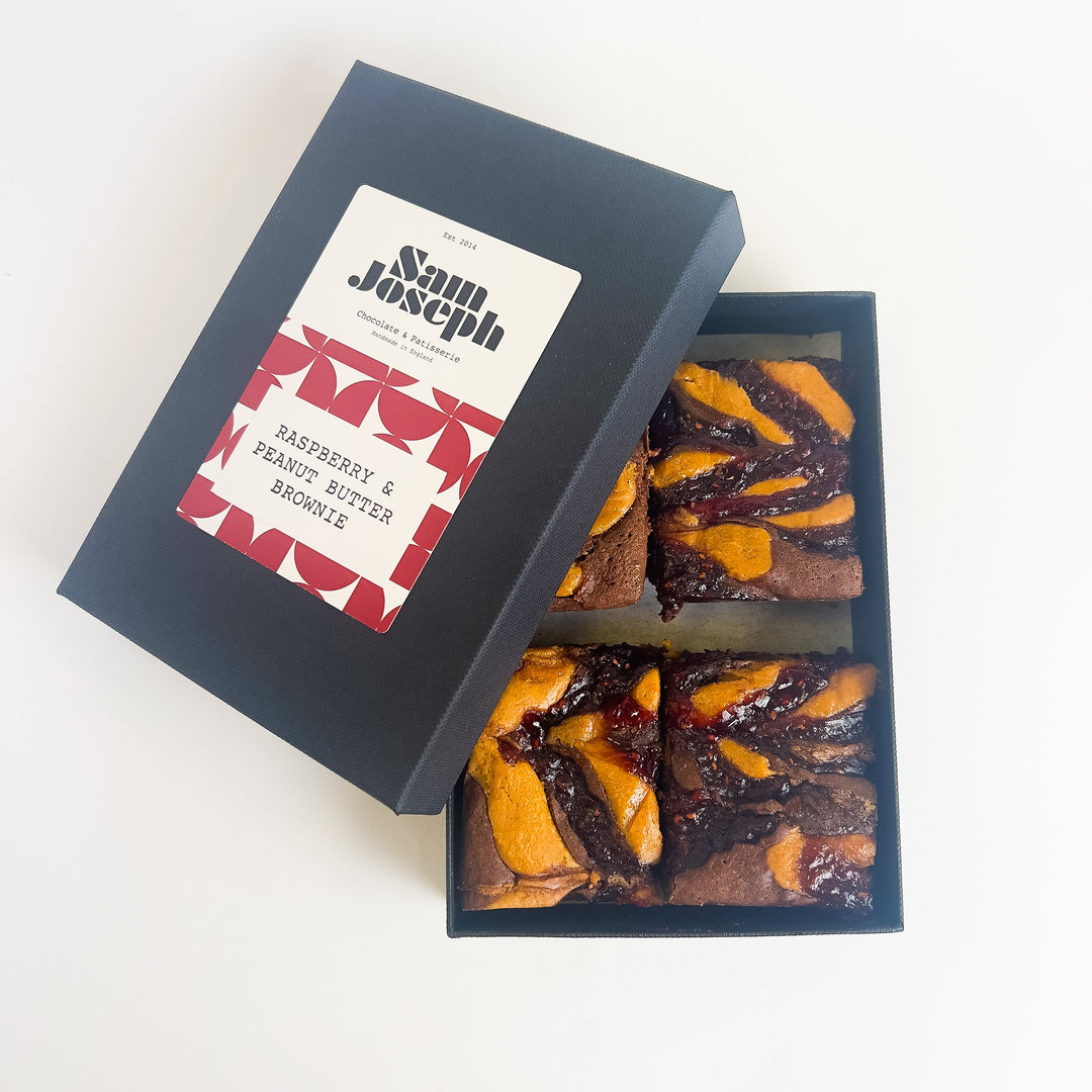 Raspberry & peanut butter brownies