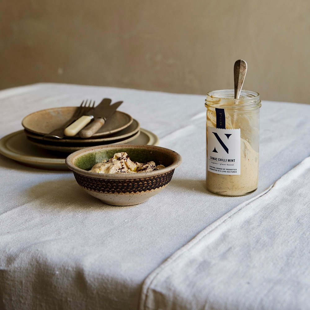 Nettle Dipping Assortment (Mushroom Truffle Pate, Sumac Chilli Mint & Preserved Lemon Dill)