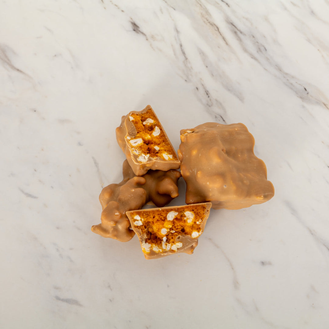 Blonde Chocolate Caramel Popcorn Clusters