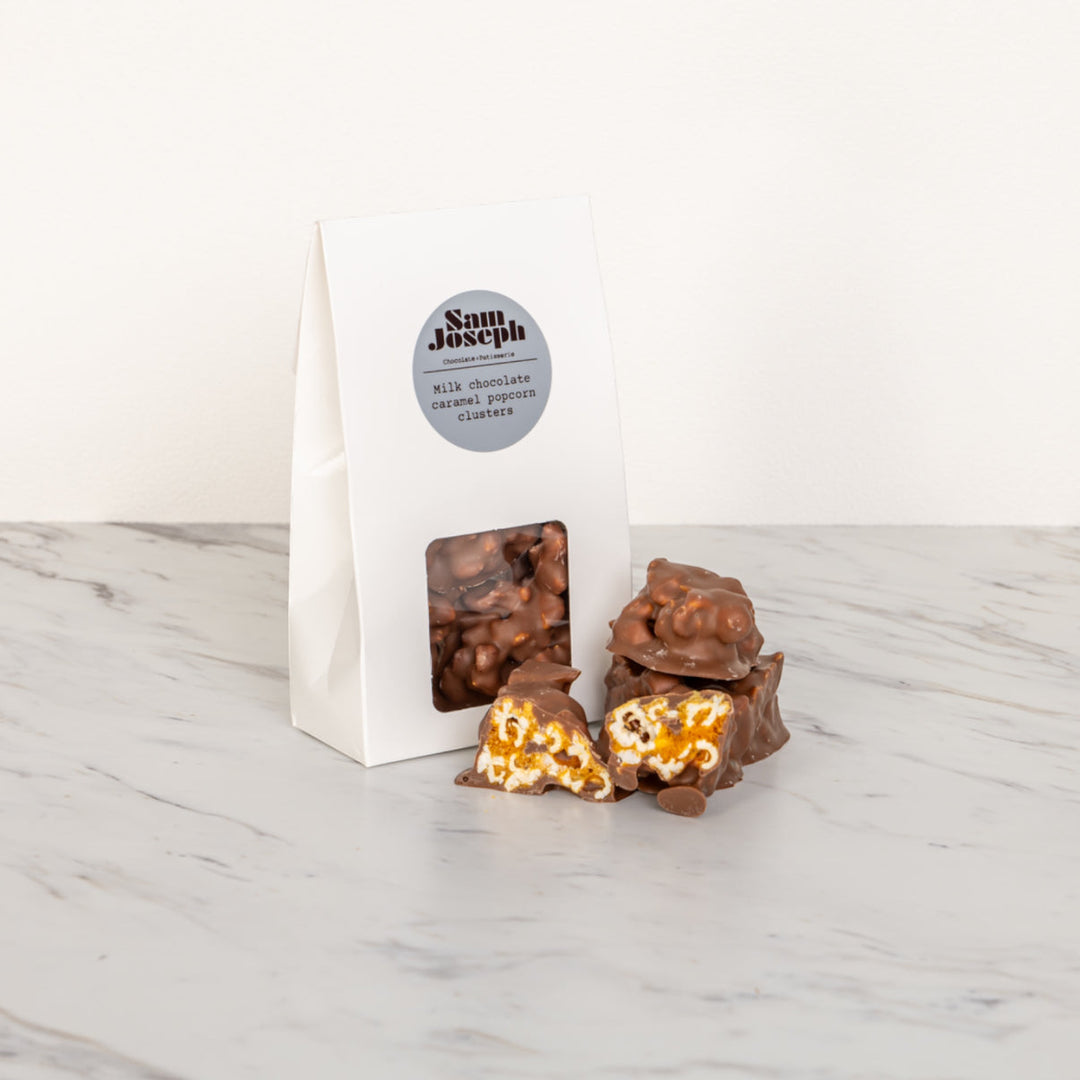 Milk Chocolate Caramel Popcorn Clusters