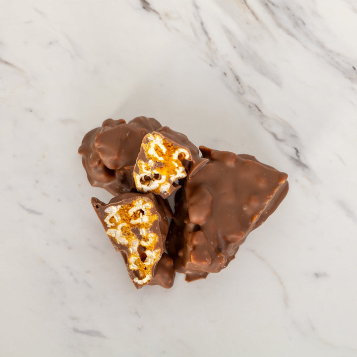 Milk Chocolate Caramel Popcorn Clusters