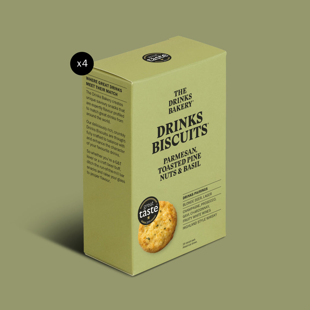 Parmesan, Toasted Pine Nuts & Basil Drinks Biscuits