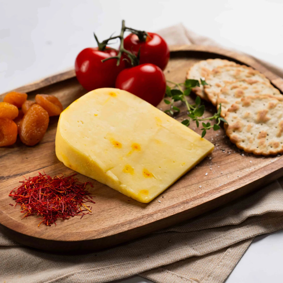 Roman Gold Saffron Infused Welsh Cheese