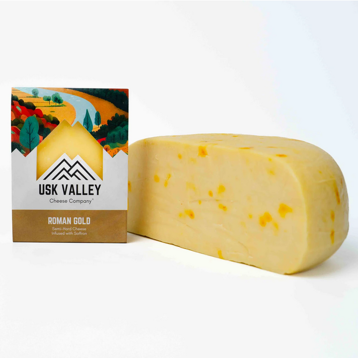 Roman Gold Saffron Infused Welsh Cheese