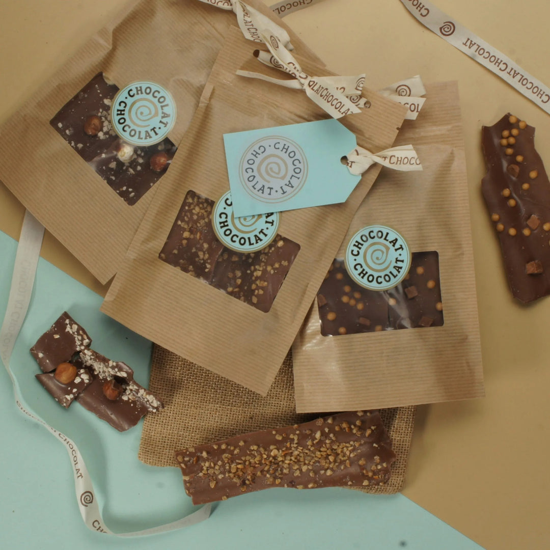 Chocolate Shards Gift Pack – Milk and Caramel (3 Bags)