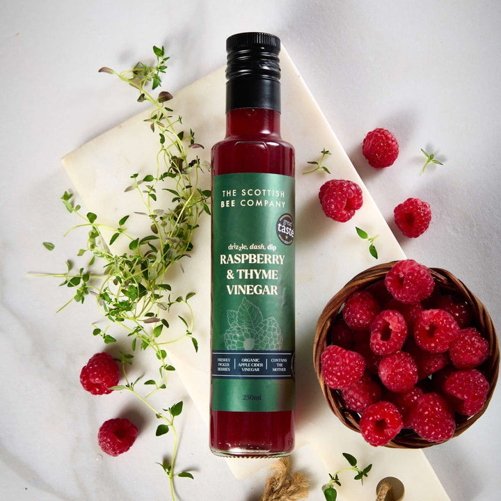 Apple Cider Vinegar Infused With Raspberries and Thyme